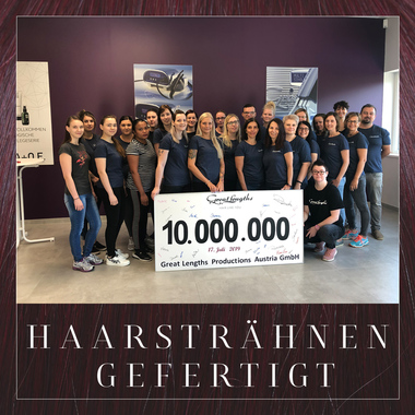 10.000.000 Haarsträhnen gefertigt (© Great Lengths)