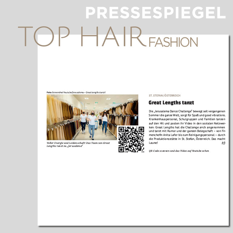TOP HAIR FASHION, 05/2021, Great Lengths tanzt (© TOP HAIR FASHION)