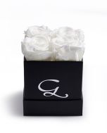 THE G ROSE WHITE - 4 ROSES SQUARE BOX